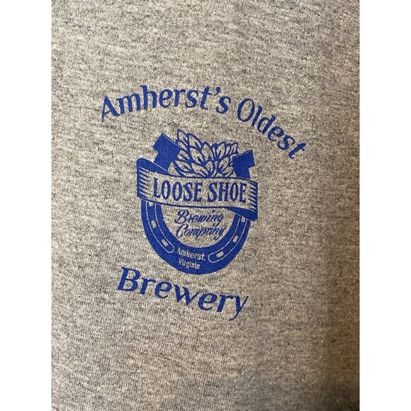 Loose Shoe Brewing Company Gray S/S T-Shirt Men's Size XL Gildan Amherst VA - Picture 4 of 6